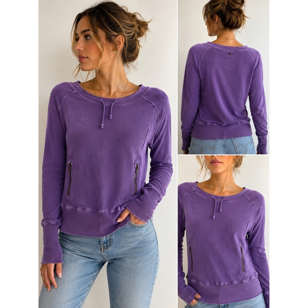 145 Patrizia Pepe Firenze Made in Italy Purple Sweatshirt (Size 44 / Med)